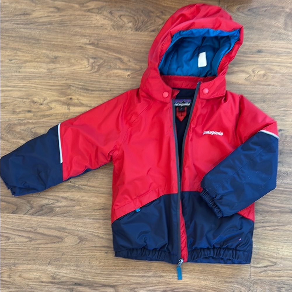 Patagonia Kids Red and Blue Puffer Jacket